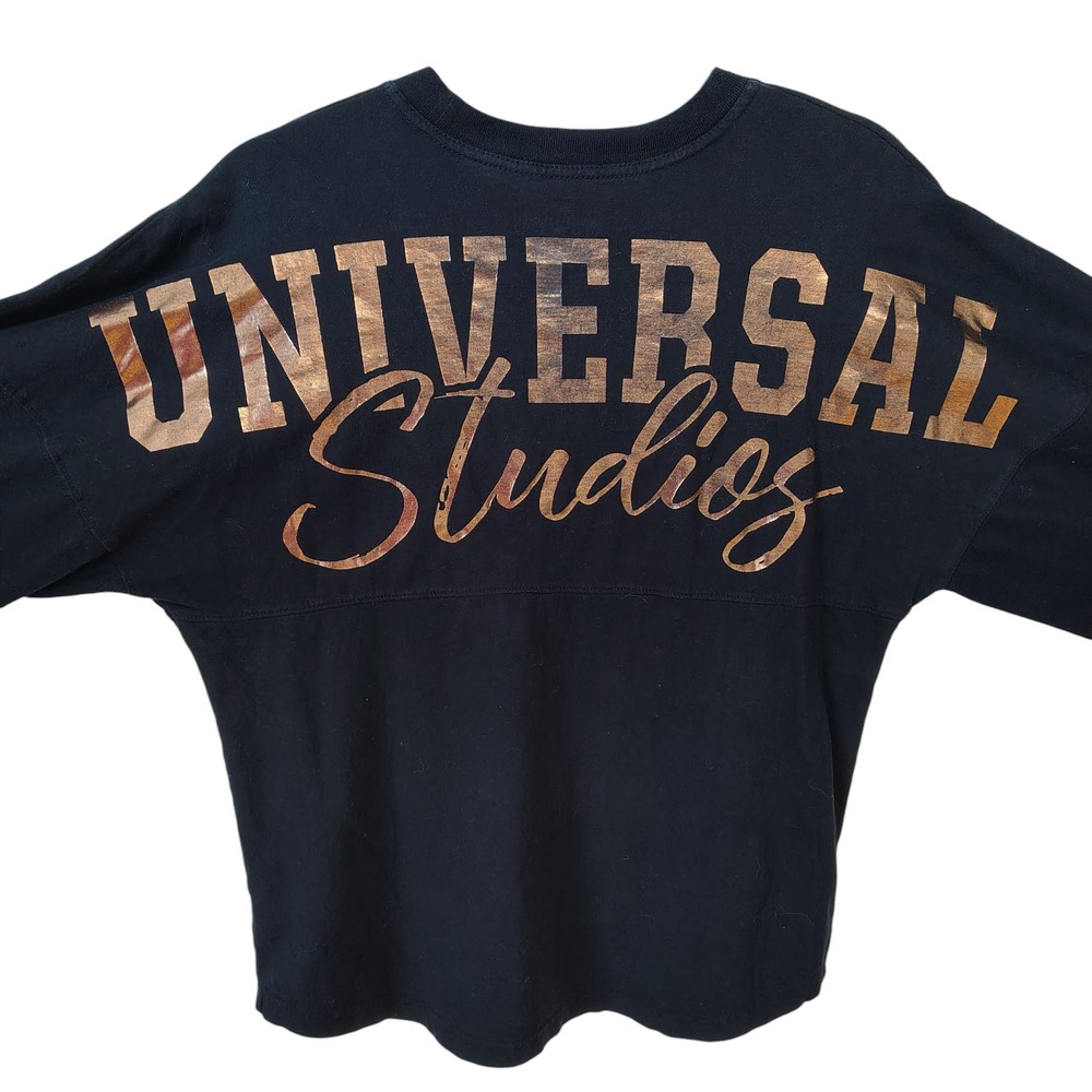 Universal Studios Women's Spirit Jersey Small Blue Long Sleeve Gold Pullover